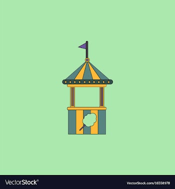 Flat of cotton candy cart cart cotton confection vector image