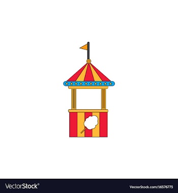 Flat of cotton candy cart cart cotton confection vector image