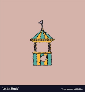 Flat of cotton candy cart cart cotton confection vector image