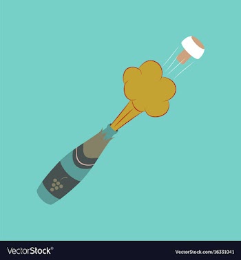 Flat on background bottle of champagne vector image