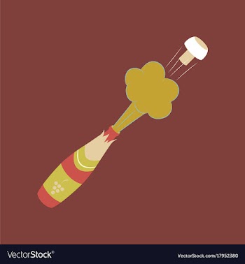 Flat on background bottle of champagne vector image