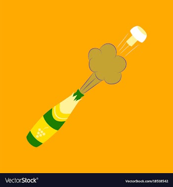 Flat on background bottle of champagne vector image