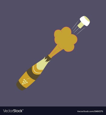 Flat on background bottle of champagne vector image