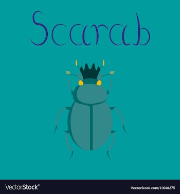 Flat on background bug scarab vector image