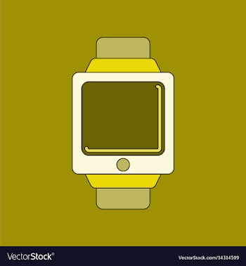 Flat on background digital watch vector image