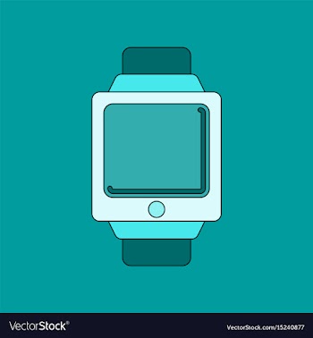 Flat on background digital watch vector image