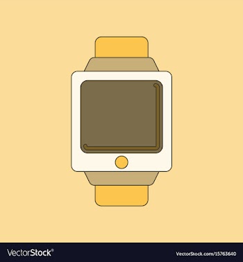Flat on background digital watch vector image