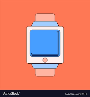 Flat on background digital watch vector image