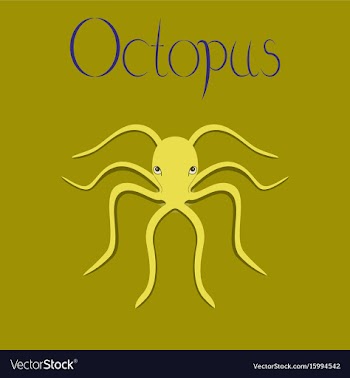 Flat on background octopus vector image