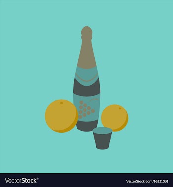 Flat on background of champagne oranges vector image