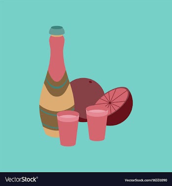 Flat on background of champagne oranges vector image