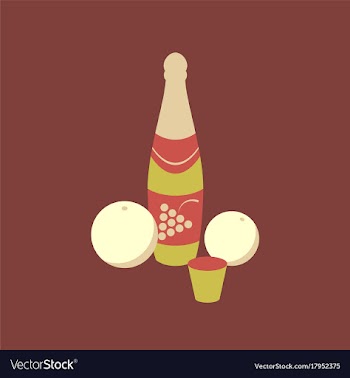 Flat on background of champagne oranges vector image