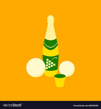 Flat on background of champagne oranges vector image