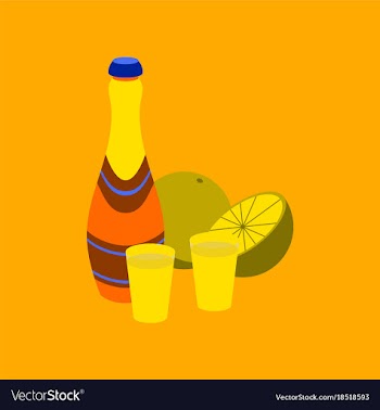 Flat on background of champagne oranges vector image