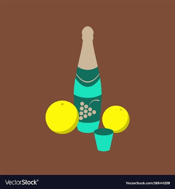Flat on background of champagne oranges vector image