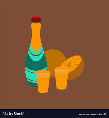 Flat on background of champagne oranges vector image