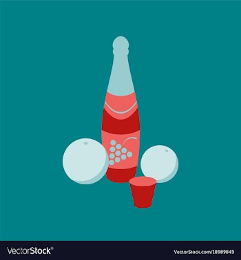 Flat on background of champagne oranges vector image