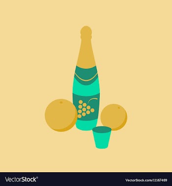 Flat on background of champagne vector image