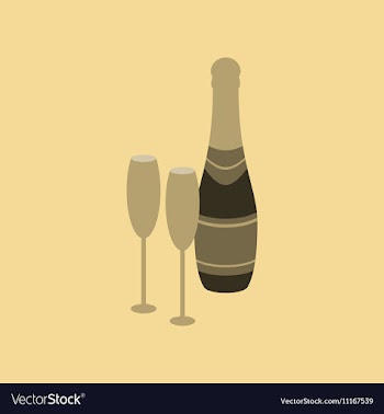 Flat on background of Champagne vector image