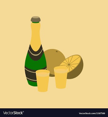 Flat on background of champagne vector image
