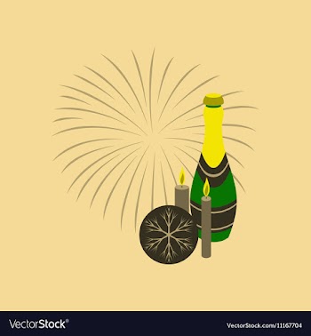 Flat on background of champagne vector image