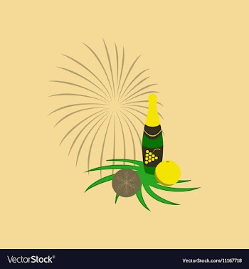 Flat on background of champagne vector image