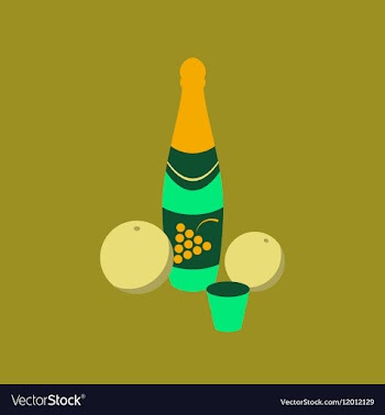 Flat on background of champagne vector image