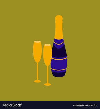 Flat on background of Champagne vector image
