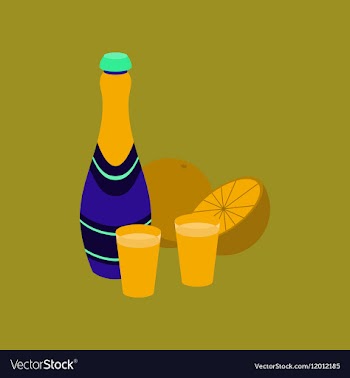 Flat on background of champagne vector image