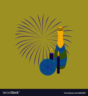 Flat on background of champagne vector image