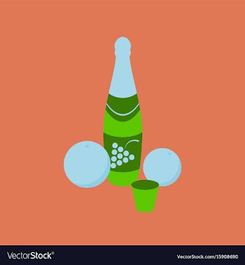 Flat on background of champagne vector image