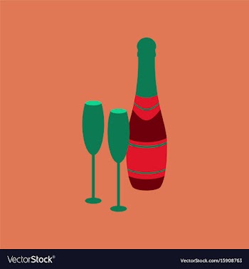 Flat on background of champagne vector image