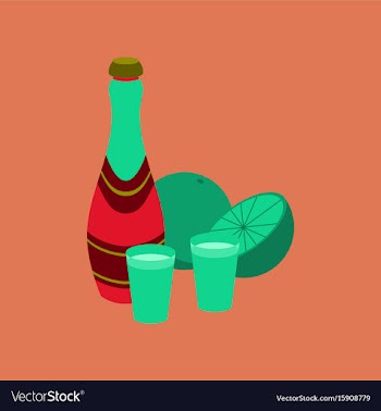 Flat on background of champagne vector image