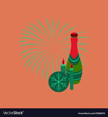 Flat on background of champagne vector image