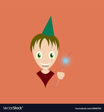 Flat on background of child sparkler vector image
