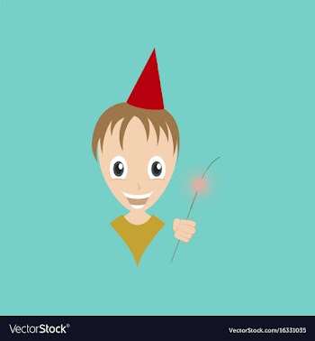 Flat on background of child sparkler vector image