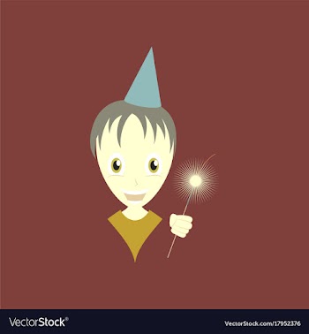 Flat on background of child sparkler vector image