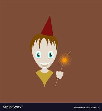 Flat on background of child sparkler vector image