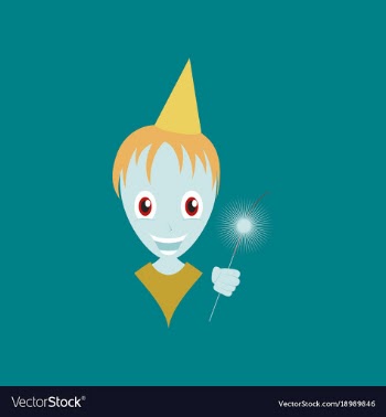Flat on background of child sparkler vector image