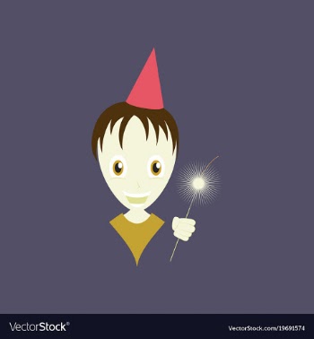 Flat on background of child sparkler vector image