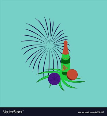 Flat on background of christmas ball champagne vector image