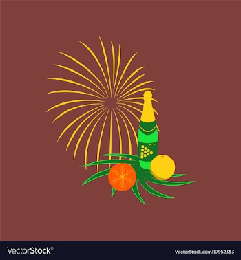 Flat on background of christmas ball champagne vector image