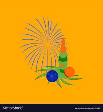 Flat on background of christmas ball champagne vector image