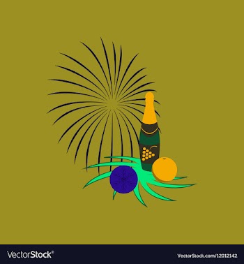 Flat on background of Christmas ball vector image