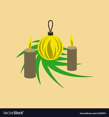 Flat on background of Christmas balls vector image