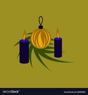 Flat on background of Christmas balls vector image