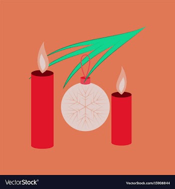 Flat on background of christmas balls vector image
