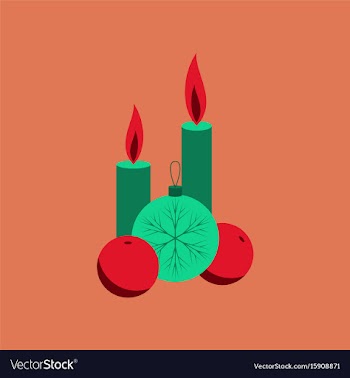 Flat on background of christmas balls vector image