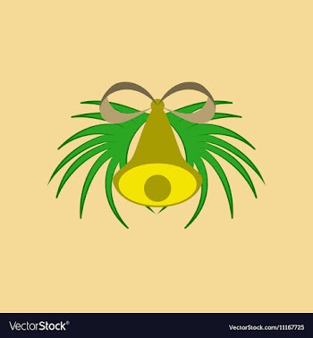 Flat on background of Christmas bell vector image