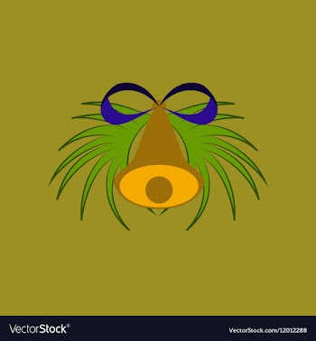 Flat on background of Christmas bell vector image